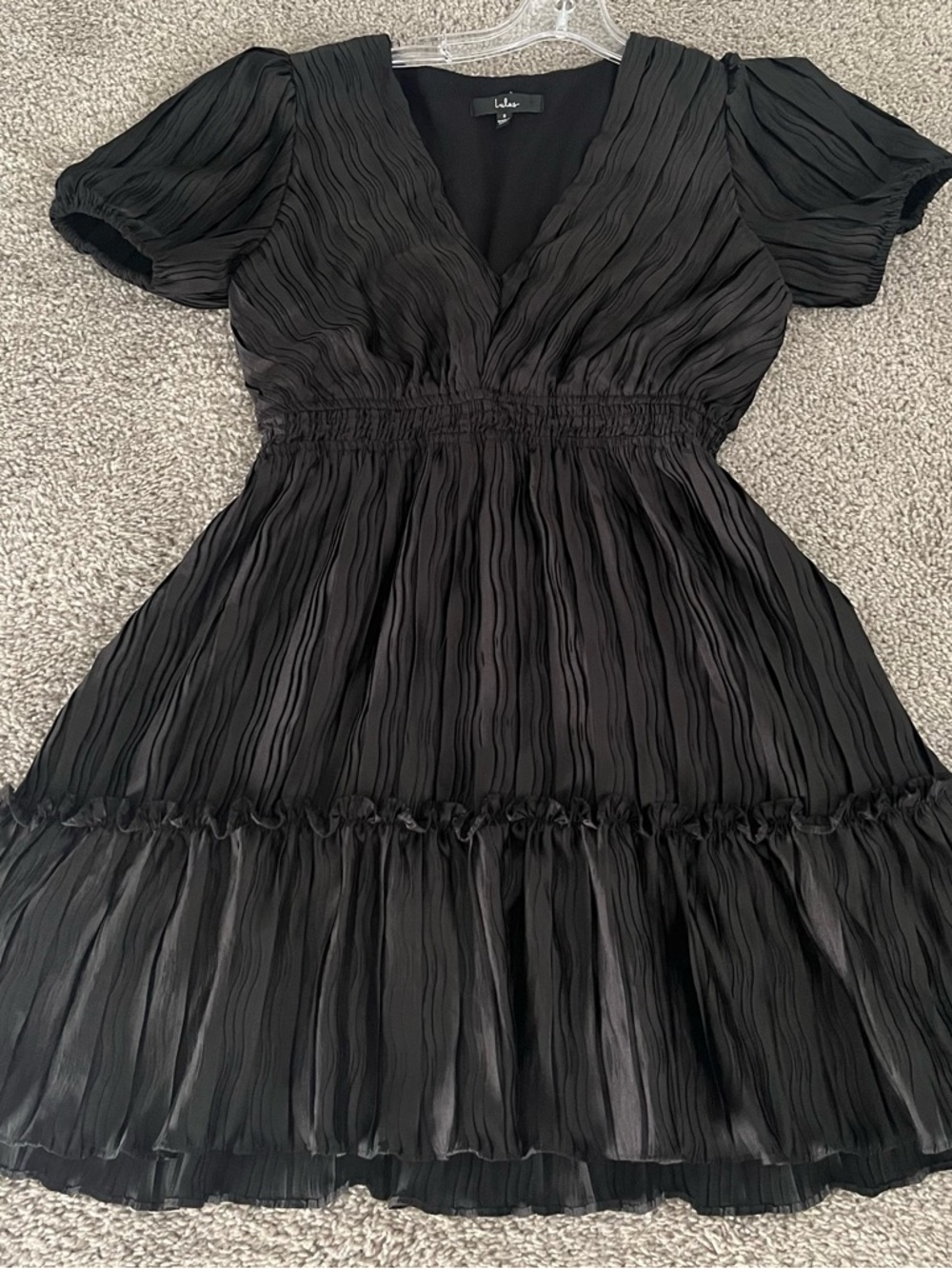 Lulu's Black Pleated Dress